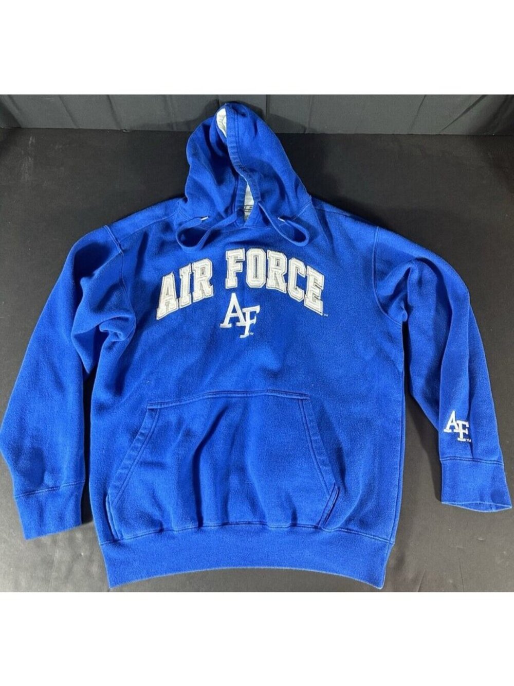 US Air Force Hoodie Men's Large Embroidered Blue Pullover Sweatshirt USAF e5
